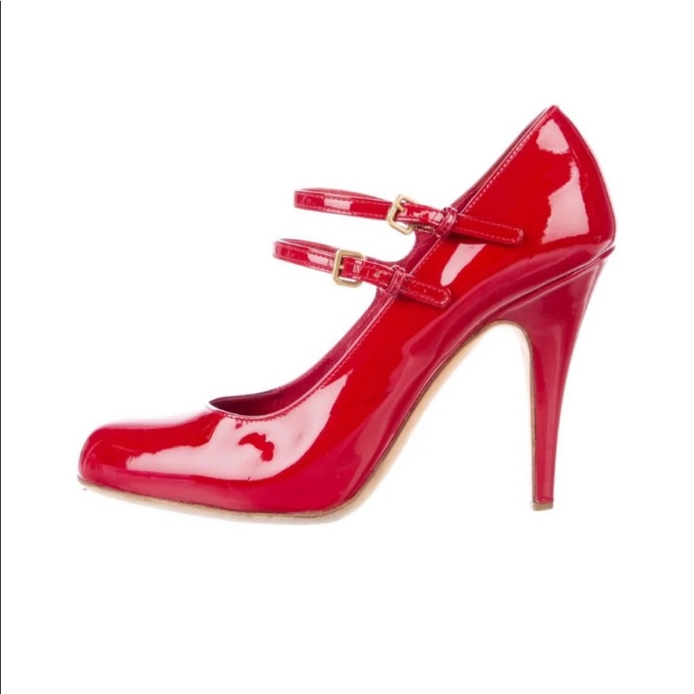 Miu Miu Red patent leather round-toe pumps 35.5